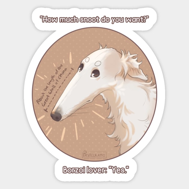 Borzoi Lover Sticker by Pastelkatto